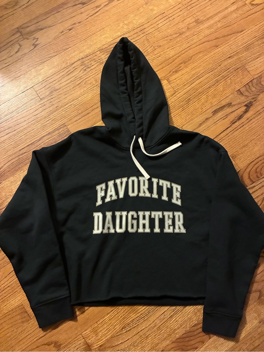 Favorite Daughter Black Hoodie with White Lettering
